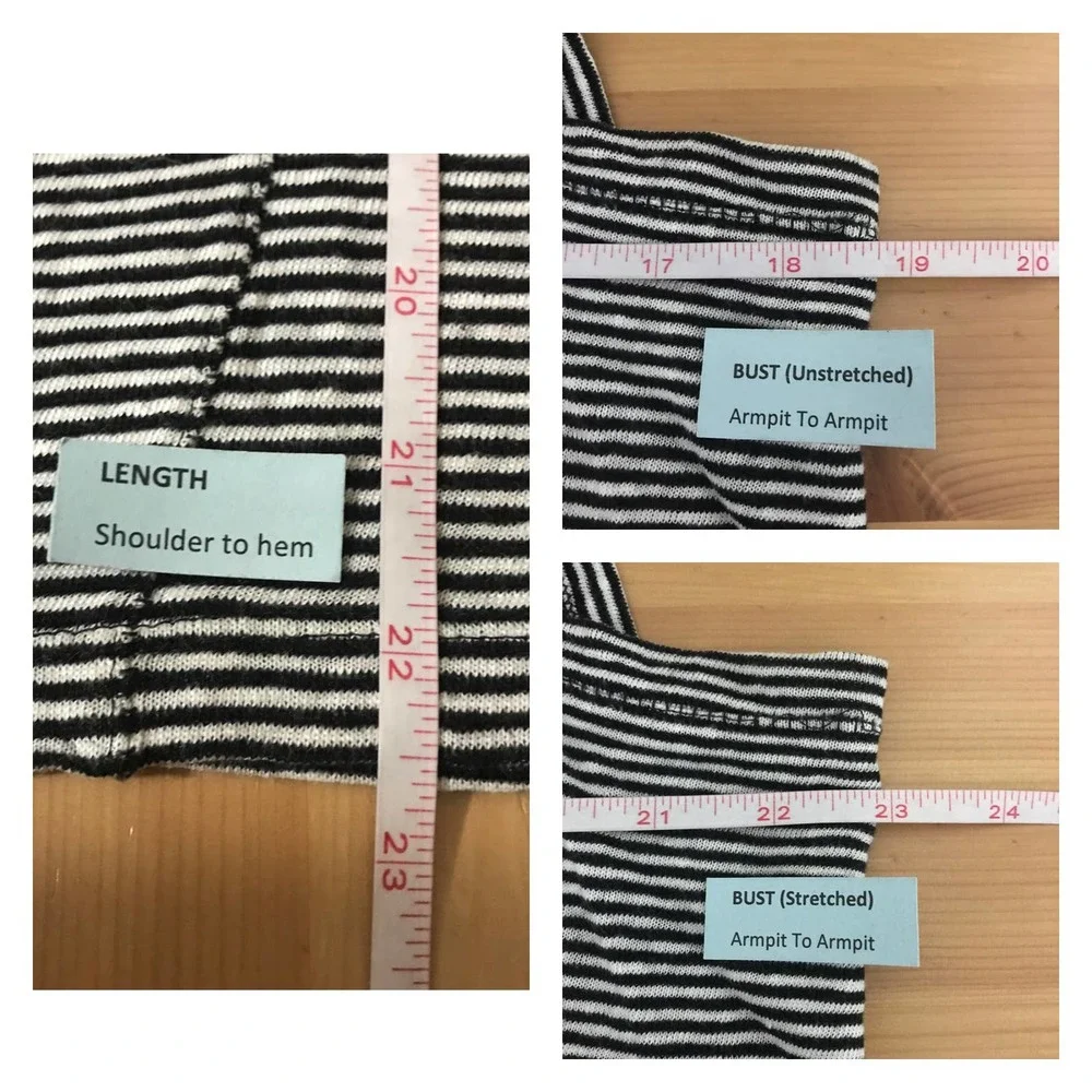 A.L.C. Striped Asymmetrical Pocket Tank Top Sz S Black White 100% Linen ALC - Picture 5 of 9
